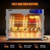 imageROVSUN 4Tier Commercial Food Warmer Pizza Warmer Countertop Food Warmer Display with LED Lighting Removable Shelves Glass Door Pretzel Warmer for Buffet Restaurant Cafe 110V 800W2 Tier24 x 15 x 20