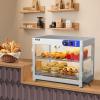 imageROVSUN 4Tier Commercial Food Warmer Pizza Warmer Countertop Food Warmer Display with LED Lighting Removable Shelves Glass Door Pretzel Warmer for Buffet Restaurant Cafe 110V 800W2 Tier24 x 15 x 20