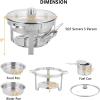 imageROVSUN 5 Qt 4 Pack Chafing Dish Buffet SetNSF Stainless Steel Round Chafers for Catering Buffet Servers and Warmers Set with Lid Holder ampamp Drip Tray for Wedding Party Banquet Graduation
