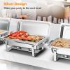 imageROVSUN 6 Pack Chafing Dishes for Buffet 9QT High Grade Chafing Dish Buffet Set Rectangular Stainless Steel Chafers and Buffet Warmers Sets for Parties Weddings Catering