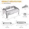 imageROVSUN 9QT Roll Top Chafing Dishes for Buffet Chafing Dish Buffet Set Rectangular Stainless Steel Chafers and Buffet Warmers Sets with Glass Lid ampamp Serving Tong for Parties Weddings Catering Events