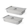 imageROVSUN 2Pack 12 Half Size Hotel Pan 4 Inch Deep Steam Table Pan with Lid Stainless Steel Anti Jam Pan for Party Home Commercial16 Quarts