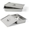 imageROVSUN 2Pack Full Size Hotel Steam Table Pan with Lid 4 Inch Deep Stainless Steel Anti Jam Pan for Party Home Commercial