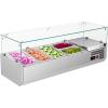 imageROVSUN 47quot Refrigerated Condiment Prep Station Sandwich Prep Table ETL NSF 251QT Salad Bar Prep Rail wAuto Defrost Temp Control Glass Shield 3 13 Pan ampamp 2 14 Pan for Restaurant Food Truck48 with Glass Shield
