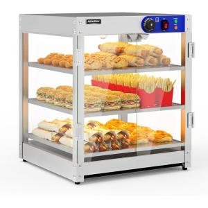 imageROVSUN 4Tier Commercial Food Warmer Pizza Warmer Countertop Food Warmer Display with LED Lighting Removable Shelves Glass Door Pretzel Warmer for Buffet Restaurant Cafe 110V 800W3 Tier20 x 20 x 24