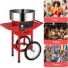 imageROVSUN 21 Inch Cotton Candy Machine Cart Electric Cotton Candy Maker Candy Floss Machine wCover Stainless Steel Bowl Sugar Scoop and Large Storage Drawer for Commercial Home Party Carnival BlueRedwithout Cover