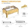 imageROVSUN 9QT Gold Chafing Dishes for Buffet 2 Pack Roll Top Chafing Dish Buffet Set Rectangular Chafers and Buffet Warmers Sets with Glass Lid ampamp Serving Tong for Parties Weddings Catering Events Lids3