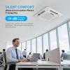 imageROVSUN 12000 BTU Smart WIFI Ceiling Cassette Mini Split ACHeating System with Inverter ampamp APP Control 24 SEER2 Ductless Air Conditioner with PreCharged Condenser Heat Pump ampamp Installation Kit 230V12000BTU  230V  24SEER2  WiFi
