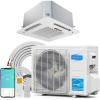 imageROVSUN 12000 BTU Smart WIFI Ceiling Cassette Mini Split ACHeating System with Inverter ampamp APP Control 24 SEER2 Ductless Air Conditioner with PreCharged Condenser Heat Pump ampamp Installation Kit 230V12000BTU  230V  24SEER2  WiFi