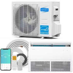 imageROVSUN 18000 BTU Smart WIFI Floor Ceiling Mini Split ACHeating System with Inverter ampamp APP Control 23 SEER2 Ductless Air Conditioner with PreCharged Condenser Heat Pump ampamp Installation Kit 230V22200BTU  230V  23SEER2  WiFi