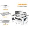 imageROVSUN 9 QT Roll Top Chafing Dish Buffet Set with Electric ampamp Fuel HeatingStainless Steel Chafer Food Warmer with Full Size ampamp 2 Detachable Food Pans for Party Wedding Catering3