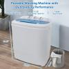 imageROVSUN 15LBS Portable Washing Machine Electric Twin Tub Washer with Washer9lbs ampamp Spiner6lbs ampamp Pump Draining Great for Home RV Camping Dorm College Apartment white ampamp black15LBS Blue