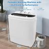 imageROVSUN 15LBS Portable Washing Machine Electric Twin Tub Washer with Washer9lbs ampamp Spiner6lbs ampamp Pump Draining Great for Home RV Camping Dorm College Apartment white ampamp black15LBS Black