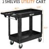 imageROVSUN Service Utility Cart Steady ampamp Durable Tub Cart with Deep Shelves Hold Up 550LBS Versatile inHandle Storage and 360Flexible Wheels with Braker Great for WarehouseGarage407Lx169Wx 335H2 Shelves