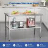 imageROVSUN Stainless Steel Table with Hooks Heavy Duty Prep Table with Adjustable Undershelf for Home Kitchen Restaurant Hotel 60 x 2430x 24