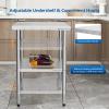 imageROVSUN Stainless Steel Table with Hooks Heavy Duty Prep Table with Adjustable Undershelf for Home Kitchen Restaurant Hotel 60 x 2436x 24