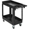 imageROVSUN Service Utility Cart Steady ampamp Durable Tub Cart with Deep Shelves Hold Up 550LBS Versatile inHandle Storage and 360Flexible Wheels with Braker Great for WarehouseGarage407Lx169Wx 335H2 Shelves