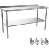 imageROVSUN Stainless Steel Table with Hooks Heavy Duty Prep Table with Adjustable Undershelf for Home Kitchen Restaurant Hotel 60 x 2460x 24
