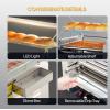 imageROVSUN Hot Dog Roller 18 Hot Dog 7 Rollers ETL Certified Sausage Grill Cooker Machine wDual Temp Control Cover LED Lighting Removable Shelf ampamp Drip Tray for Party Home Commercial 1050W9 Roller