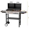 imageROVSUN 2in1 Propane Gas Grill and Charcoal Grill Combo with Lid 12000BTU Flat Top Griddle ampamp Charcoal BBQ Grill with Electronic Ignition Enamel Griddle ampamp Grate for Outdoor Backyard Cooking Barbecue