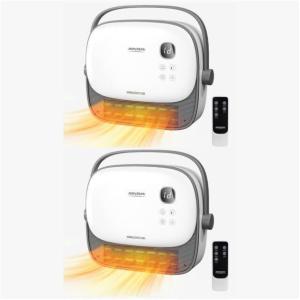 imageROVSUN 1500W Small Wall Mounted Space Heater with Remote Control PTC Heating Element ampamp 3s Fast Heating Wall Electric Heater with Portable Handle 12H Timer for Indoor Use Samll Room Bedroom Home2
