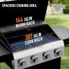 imageROVSUN 3 Burner Propane Gas Grill with Foldable Side Shelves 36000BTU BBQ Grills with Enameled Cast Iron Grates Cabinet ampamp Poratable Rolling Wheels for Outdoor Garden Patio Backyard Barbecue Cooking4 Burner