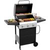 imageROVSUN 3 Burner Propane Gas Grill with Foldable Side Shelves 36000BTU BBQ Grills with Enameled Cast Iron Grates Cabinet ampamp Poratable Rolling Wheels for Outdoor Garden Patio Backyard Barbecue Cooking3 Burner