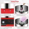 imageROVSUN 21 Inch Cotton Candy Machine Cart Electric Cotton Candy Maker Candy Floss Machine wCover Stainless Steel Bowl Sugar Scoop and Large Storage Drawer for Commercial Home Party Carnival PinkRedwith Cover
