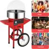imageROVSUN 21 Inch Cotton Candy Machine Cart Electric Cotton Candy Maker Candy Floss Machine wCover Stainless Steel Bowl Sugar Scoop and Large Storage Drawer for Commercial Home Party Carnival PinkRedwith Cover