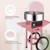 imageROVSUN 21 Inch Cotton Candy Machine Cart Electric Cotton Candy Maker Candy Floss Machine wCover Stainless Steel Bowl Sugar Scoop and Large Storage Drawer for Commercial Home Party Carnival PinkPinkwith Cover