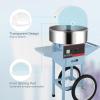 imageROVSUN 21 Inch Cotton Candy Machine Cart Electric Cotton Candy Maker Candy Floss Machine wCover Stainless Steel Bowl Sugar Scoop and Large Storage Drawer for Commercial Home Party Carnival PinkBluewith Cover