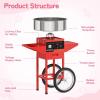 imageROVSUN 21 Inch Cotton Candy Machine Cart Electric Cotton Candy Maker Candy Floss Machine wCover Stainless Steel Bowl Sugar Scoop and Large Storage Drawer for Commercial Home Party Carnival PinkRedwithout Cover