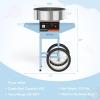 imageROVSUN 21 Inch Cotton Candy Machine Cart Electric Cotton Candy Maker Candy Floss Machine wCover Stainless Steel Bowl Sugar Scoop and Large Storage Drawer for Commercial Home Party Carnival PinkBluewithout Cover