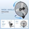 imageROVSUN 24 Wall Mounted Fan High Velocity Industrial Wall Fan Max 6170 CFM Wide Angle Oscillating Commercial Ventilation Use Suit for Garage Shop Greenhouse Gym242pack