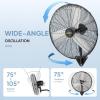 imageROVSUN 24 Wall Mounted Fan High Velocity Industrial Wall Fan Max 6170 CFM Wide Angle Oscillating Commercial Ventilation Use Suit for Garage Shop Greenhouse Gym30
