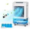 imageROVSUN 2900CFM Portable Air Cooler 158Gal60L Evaporative Swamp Cooler 3IN1 Cooling Fan with Water Connected Remote Control 3 Speeds 12H Timer amp 4 Ice Box Humidifying Oscillating Fan105Gal40L