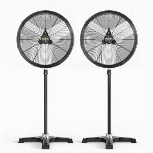 imageROVSUN 30 Inch Industrial Pedestal Fan8600CFM High Velocity and Heavy Duty Standing Fan Metal Fan with Onetouch Oscillating Function Adjustable Height for Shop Patio Garage UL Listed202pack