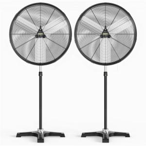 imageROVSUN 30 Inch Industrial Pedestal Fan8600CFM High Velocity and Heavy Duty Standing Fan Metal Fan with Onetouch Oscillating Function Adjustable Height for Shop Patio Garage UL Listed302pack