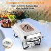 imageROVSUN 4 Pack Chafing Dishes for Buffet 7 Pan9QT Stainless Steel Chafing Dish Buffet Set Elegant Gold and Silver ColorsBuffet Servers and Warmers with Folding Frame for Party Wedding CateringBlack  Silver