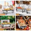 imageROVSUN 4 Pack Chafing Dishes for Buffet 7 Pan9QT Stainless Steel Chafing Dish Buffet Set Elegant Gold and Silver ColorsBuffet Servers and Warmers with Folding Frame for Party Wedding CateringBlack  Silver