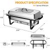 imageROVSUN 4 Pack Chafing Dishes for Buffet 7 Pan9QT Stainless Steel Chafing Dish Buffet Set Elegant Gold and Silver ColorsBuffet Servers and Warmers with Folding Frame for Party Wedding CateringBlack  Silver