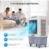 imageROVSUN 4100CFM Portable Air Cooler 132Gal50L Evaporative Swamp Cooler 3IN1 Cooling Fan with Remote Control 3 Speeds 75H Timer amp 4 Ice Box Humidifying Oscillating Fan for Indoor or Outdoor132Gal50L