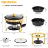 imageROVSUN 5QT Chafing Dishes for Buffet 4 Pack MaifaniteCoatedChafing Dish Buffet Set with Lid Holder for Party Wedding 4 WhiteBlack