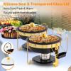 imageROVSUN 5QT Chafing Dishes for Buffet 4 Pack MaifaniteCoatedChafing Dish Buffet Set with Lid Holder for Party Wedding 4 WhiteBlack