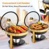 imageROVSUN 5QT Chafing Dishes for Buffet 4 Pack MaifaniteCoatedChafing Dish Buffet Set with Lid Holder for Party Wedding 4 WhiteBlack
