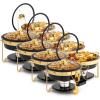 imageROVSUN 5QT Chafing Dishes for Buffet 4 Pack MaifaniteCoatedChafing Dish Buffet Set with Lid Holder for Party Wedding 4 WhiteBlack