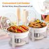 imageROVSUN 5QT Chafing Dishes for Buffet 4 Pack MaifaniteCoatedChafing Dish Buffet Set with Lid Holder for Party Wedding 4 WhiteWhite