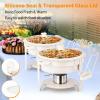 imageROVSUN 5QT Chafing Dishes for Buffet 4 Pack MaifaniteCoatedChafing Dish Buffet Set with Lid Holder for Party Wedding 4 WhiteWhite