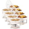 imageROVSUN 5QT Chafing Dishes for Buffet 4 Pack MaifaniteCoatedChafing Dish Buffet Set with Lid Holder for Party Wedding 4 WhiteWhite
