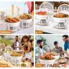 imageROVSUN 5QT Chafing Dishes for Buffet 4 Pack MaifaniteCoatedChafing Dish Buffet Set with Lid Holder for Party Wedding 4 WhiteWhite